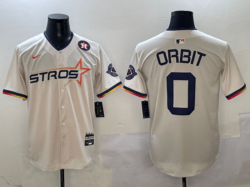 Men Houston Astros #0 Orbit Cream Three generations Joint Name 2025 Nike MLB Jersey style 10